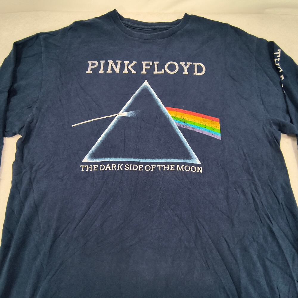 Pink Floyd The Dark Side of the Moon Band Long Sleeve Shirt Mens Size L Navy